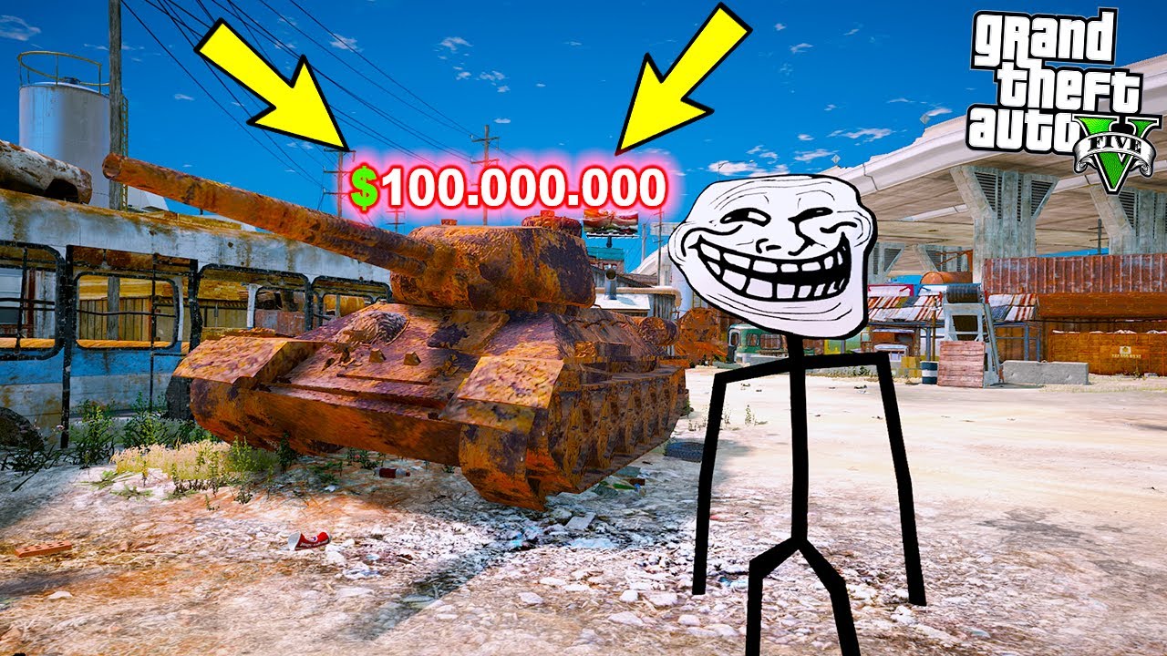 TROLLFACE HURDALIKTAKİ TANKI SATIN ALIP TAMİR ETTİRİYOR!(EFSANE OLDU!!) - GTA 5