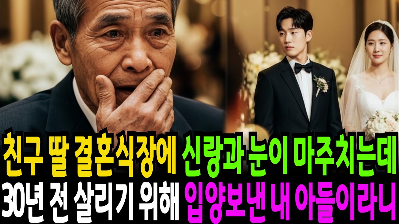친구 딸 결혼식장에 신랑과 눈이 마주치는데, 30년 전 살리기 위해 눈물로 입양 보낸 내 아들이라니|감동사연|시니어사연|노후사연|인생사연|사연라디오|오디오북