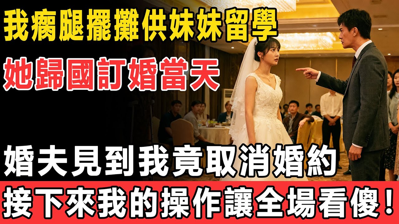 我瘸腿擺攤供妹妹留學，她歸國訂婚當天，未婚夫見到我竟取消婚約，接下來我的操作讓全場看傻！