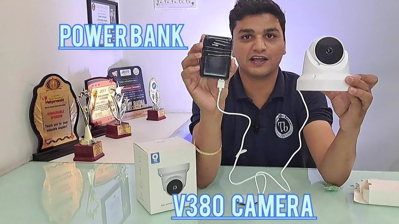V380 HD 1280p 2.0MP 360 Degrees Rotatable  Dome Camera  Wireless WiFi Smart | power bank se chalu