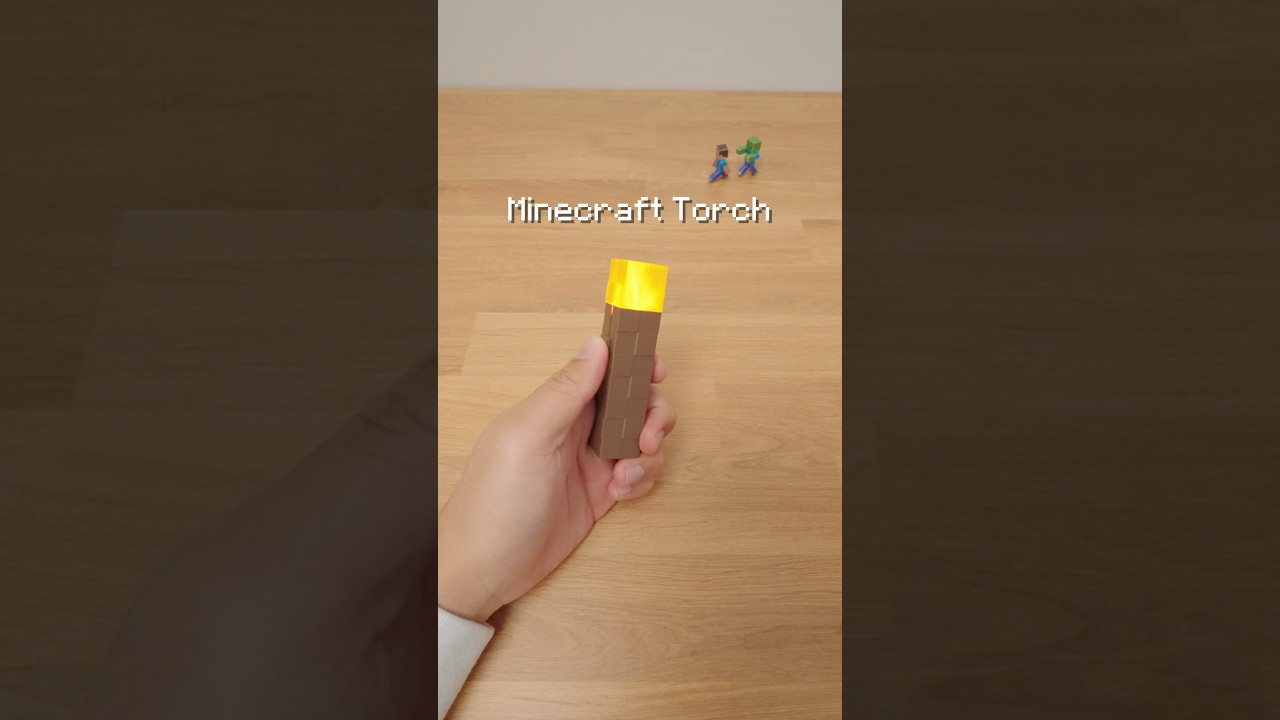 Made a Minecraft Torch IRL🔥🥳 #minecraft #diy