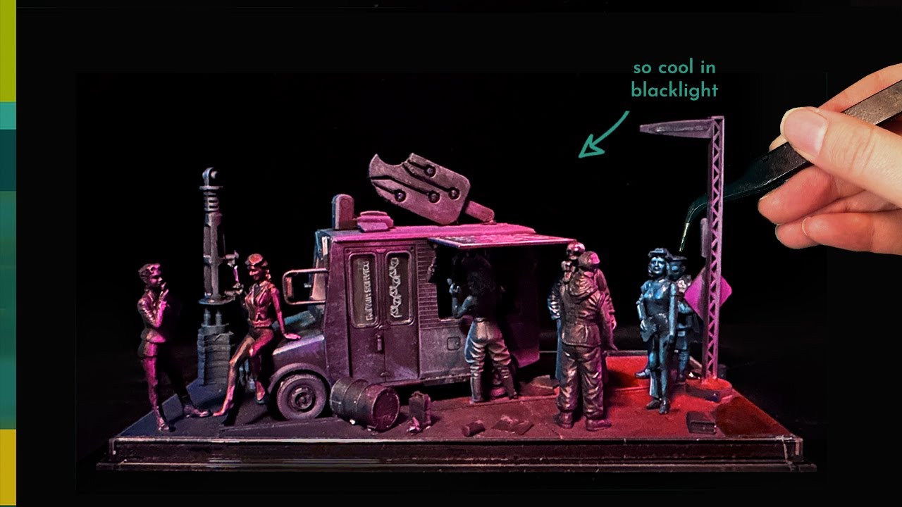 Designing a cyberpunk ice cream truck that glows!