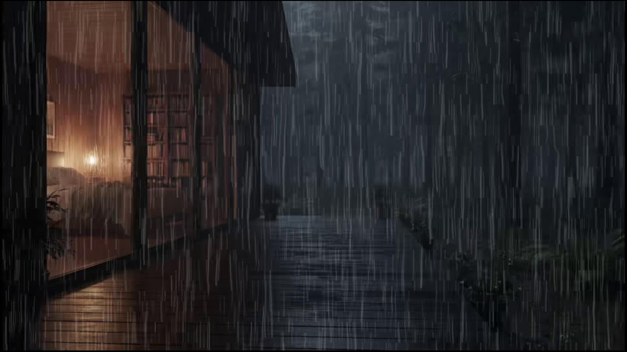 Cozy Woodland Cabin Night 🌲 | Relaxing rain Ambience and Soft rain for Deep Sleep