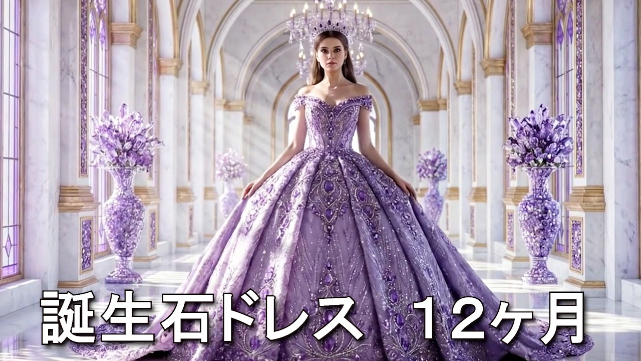 美しい誕生石ドレス12ヶ月💎輝くプリンセスのファッションショー💎ASMR