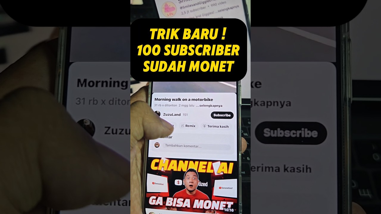 bikin kaget‼️100 Subscriber sudah monet‼️cara cepat monetisasi YouTube