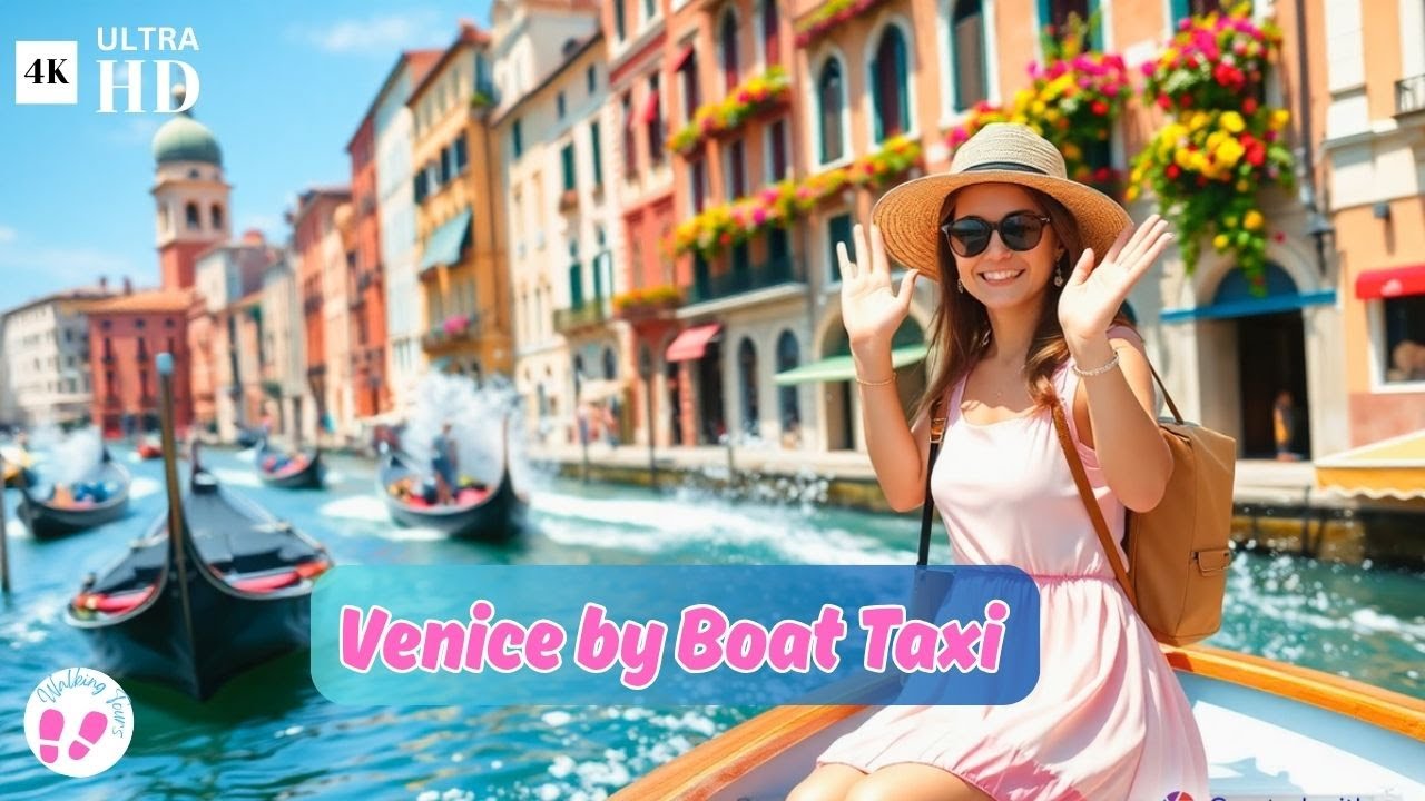 Venice by Boat Taxi in 4K – A Scenic Ride to St  Mark’s Square | 4K Tourist Walk Europe
