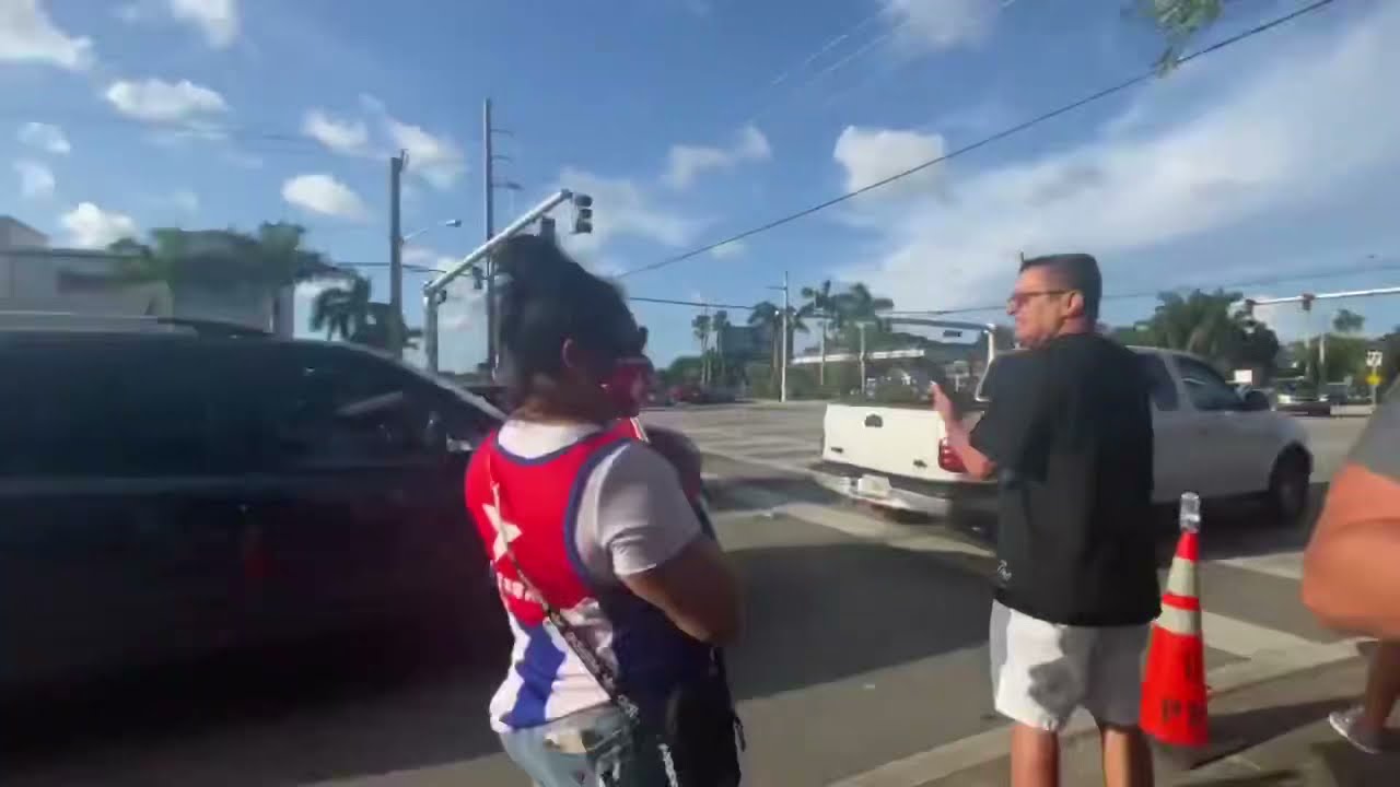 A protest at West Palm Beach for Cuba | #SOSCuba