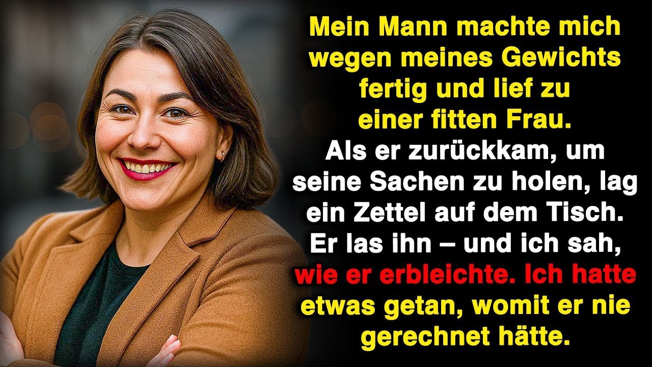 Mein Mann machte sich über mein Gewicht lustig und verließ mich für eine jüngere Frau.