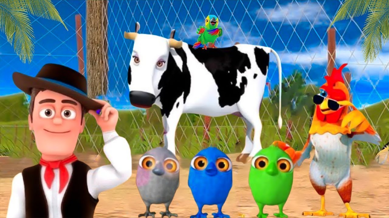 El Pollito pío 3d | El toro se congela jugando en el juegodel Toro y el Tractor 3D