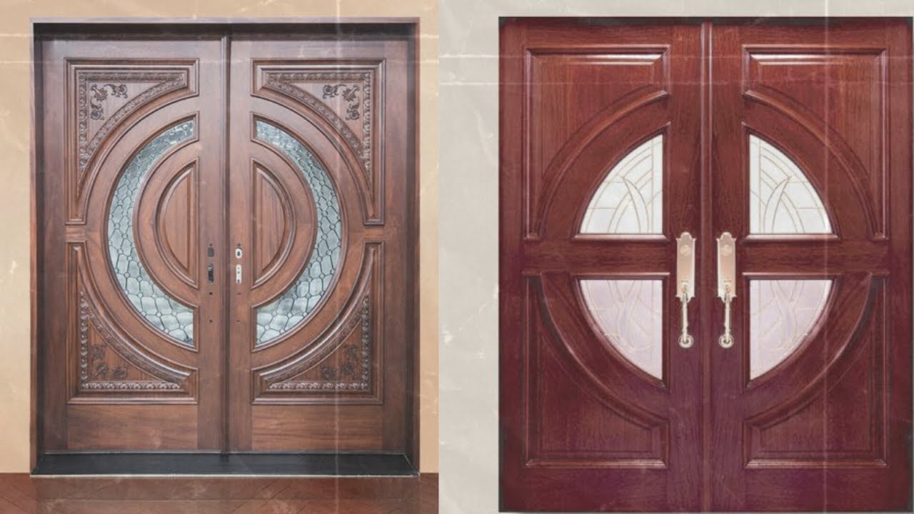 Two-leaf main door model for a simple minimalist luxury house