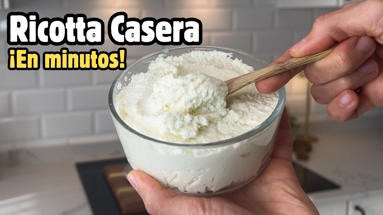 Cómo hacer queso ricotta casero con SOLO 3 INGREDIENTES - Sin Cuajo