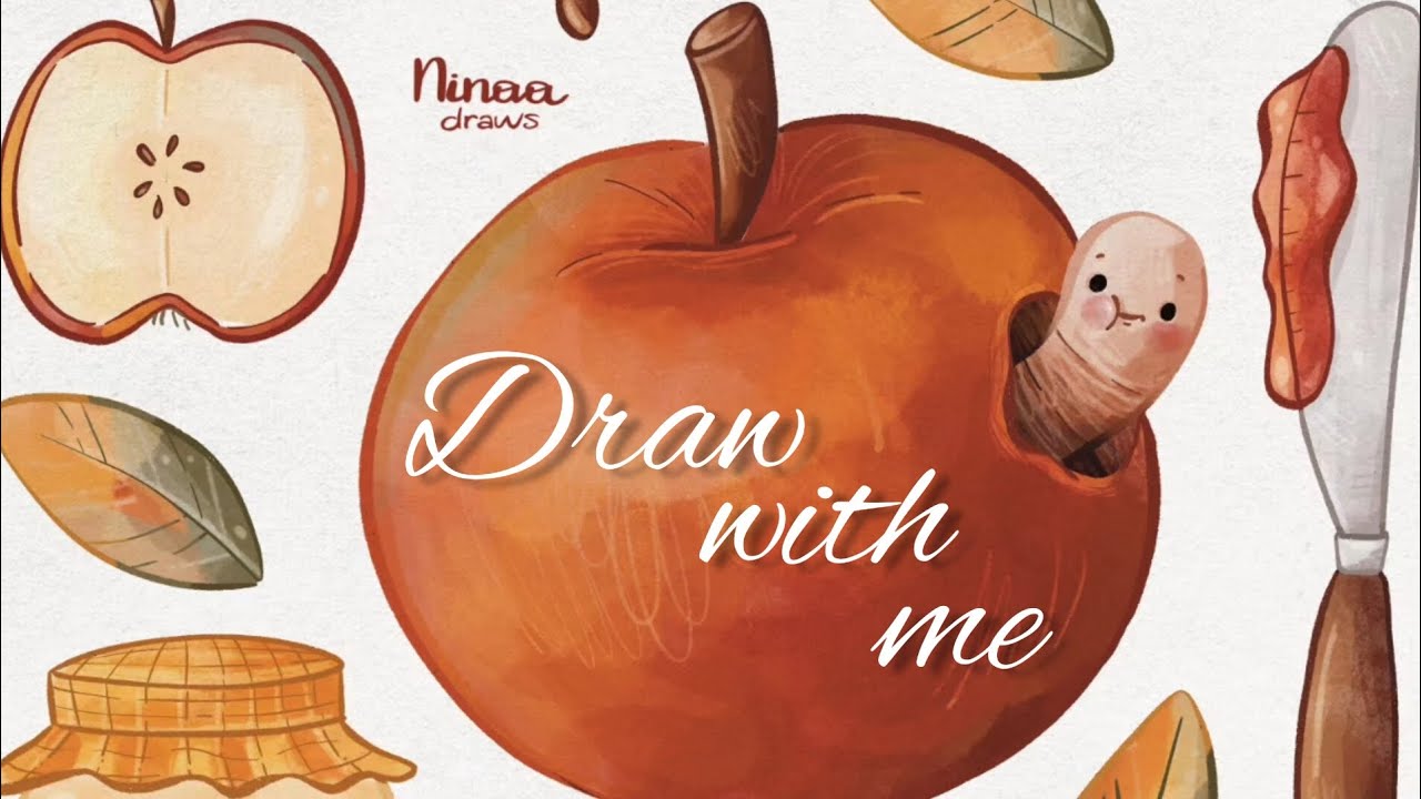 Apples - Draw with me - No talking (Procreate)