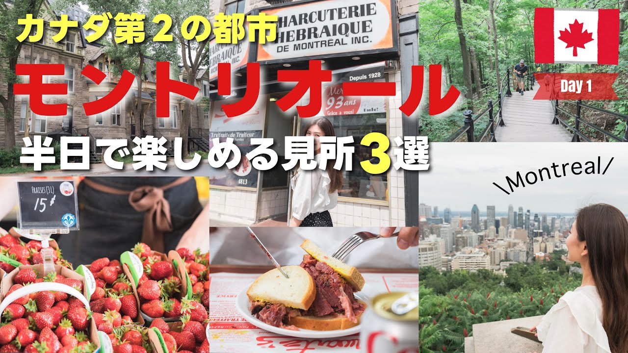 【カナダvlog】ココだけは押さえておきたいモントリオールの絶景！グルメ！ローカルマーケット🧺🇨🇦［Day1］