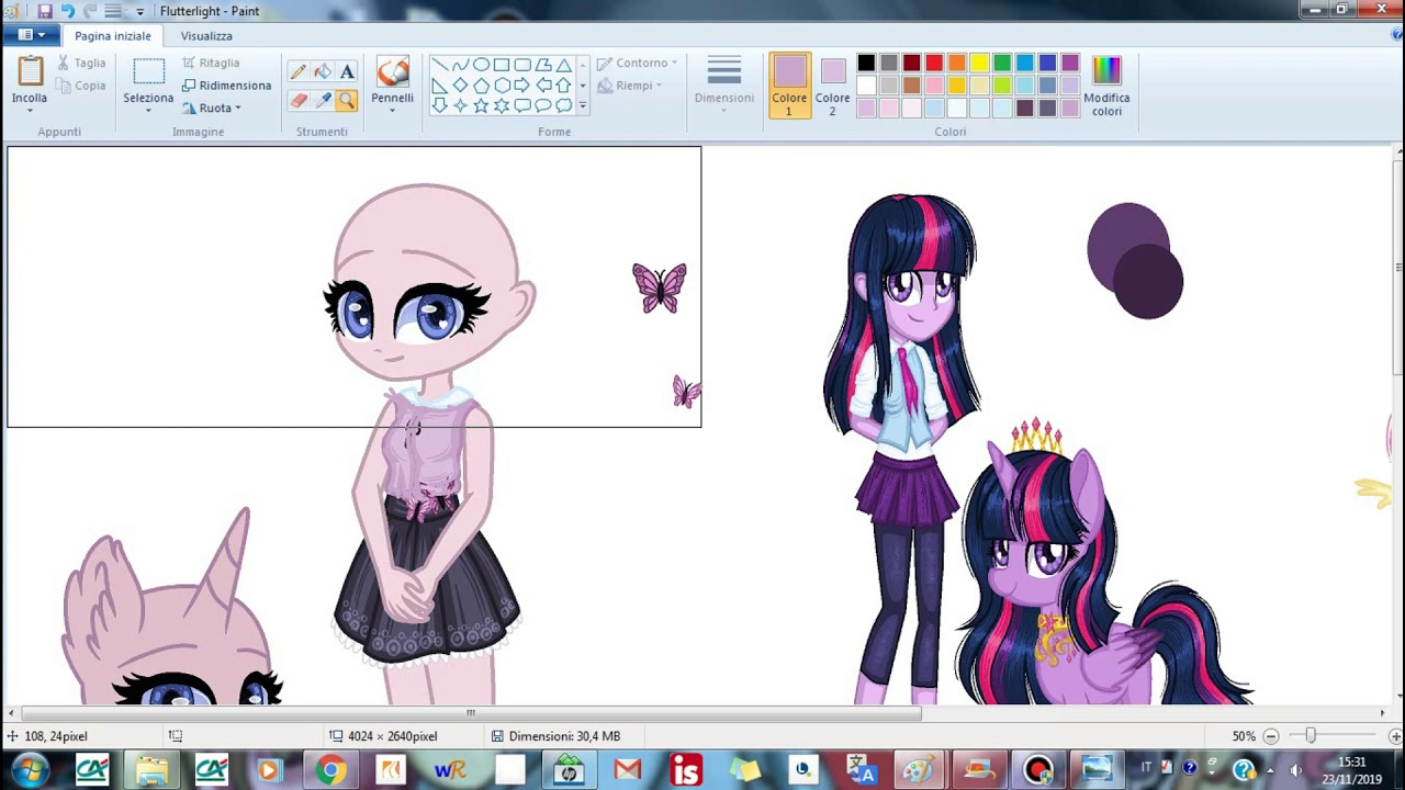 Speedpaint  M L P  Flutterlight Fluttershy x Twilight Sparkle fusion