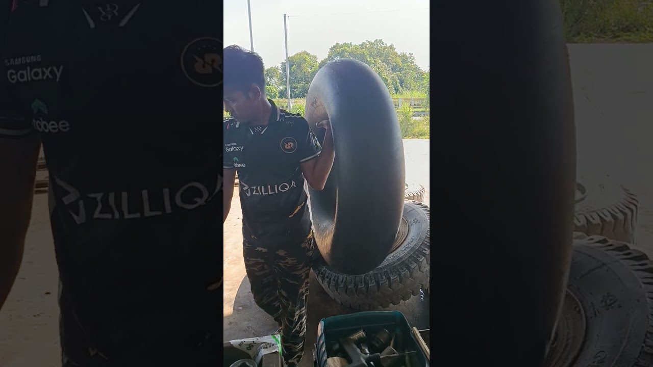 Buka Ban Lama, Pasang Ban Baru! Isi Angin 140 PSI & Naikkan ke Truk Penuh Muatan#video#pejuangrupiah