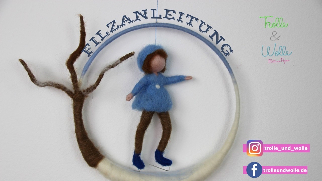 Filzanleitung für einen schlittschuhfahrenden Jungen ❄️ Ein Wintermärchen aus Wolle  | DIY Tutorial
