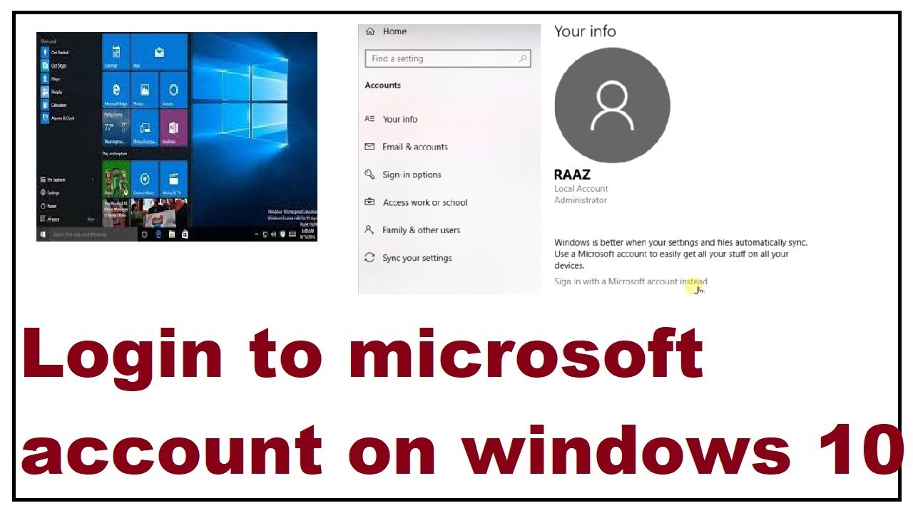 Как войти в учетную запись Microsoft в Windows 10