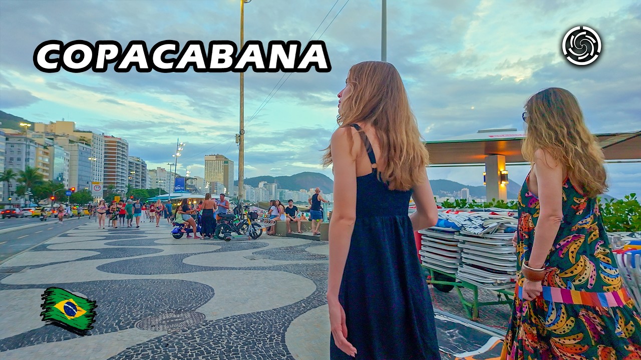 Пляж Копакабана — Полная прогулка по набережной — Рио-де-Жанейро, Бразилия 🇧🇷 2024 【 4K UHD 】