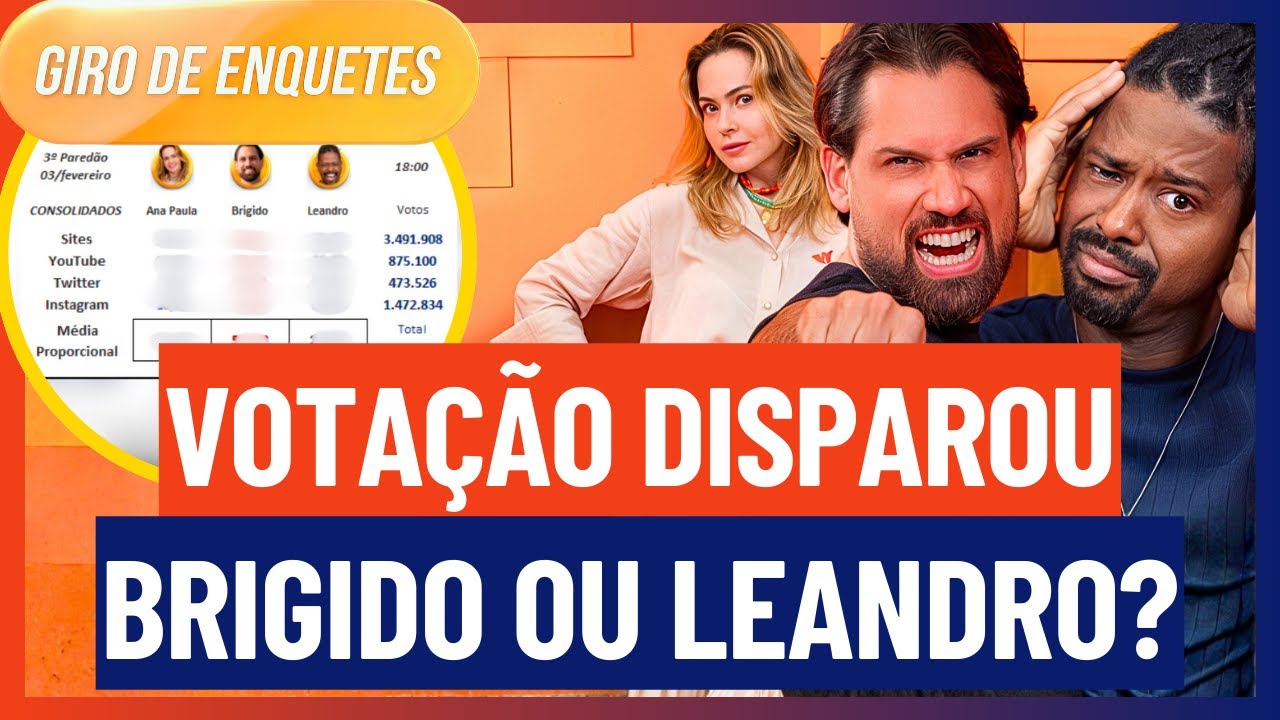 🔵 REVIRAVOLTA? Números DISPARAM e cravam a SAÍDA; Leandro ou Brigido, Quem Sai? | BBB 26