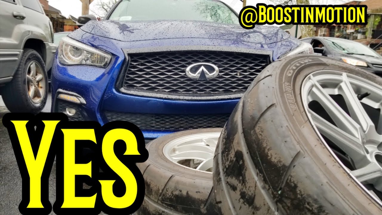 Q50 gets fat drag tires
