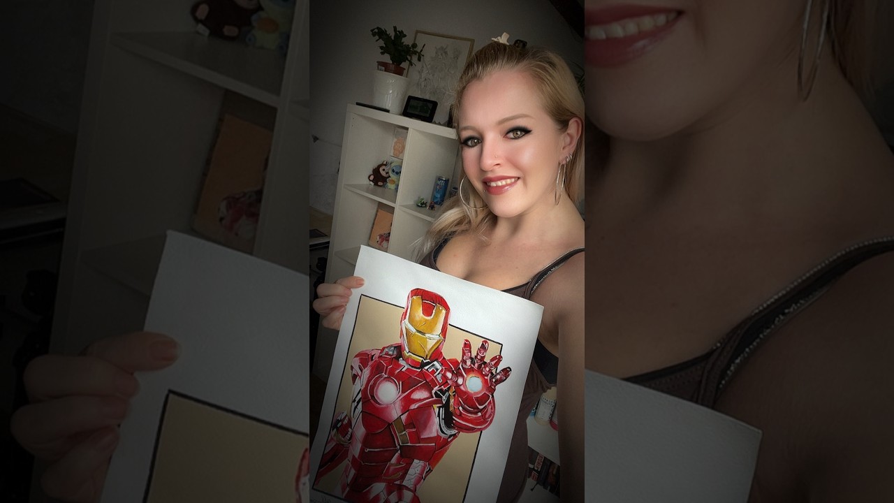 Ironman mit Acryl gezeichnet 