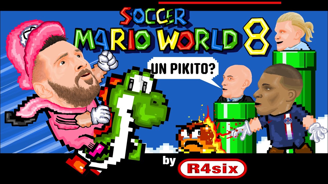 Parodia de Messi, Mbappé, Haaland y más en Super Mario animada