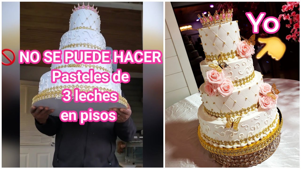 Pastel 3 leches para 200 personas, 14, 10, 8 y 6in | PASTEL DE QUINCIAÑERA 