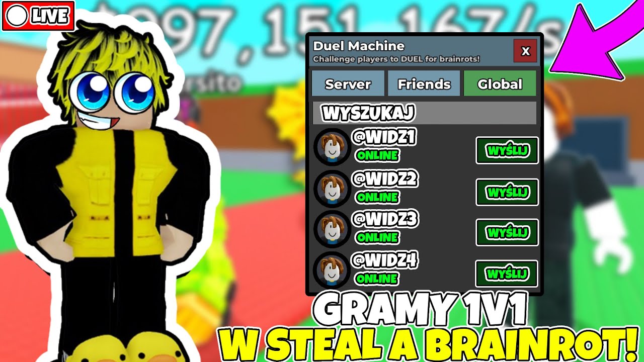 🎉GRAMY W 1V1 I ROBIMY TRADE W STEAL A BRAINROT!🎉 #live #roblox #sab