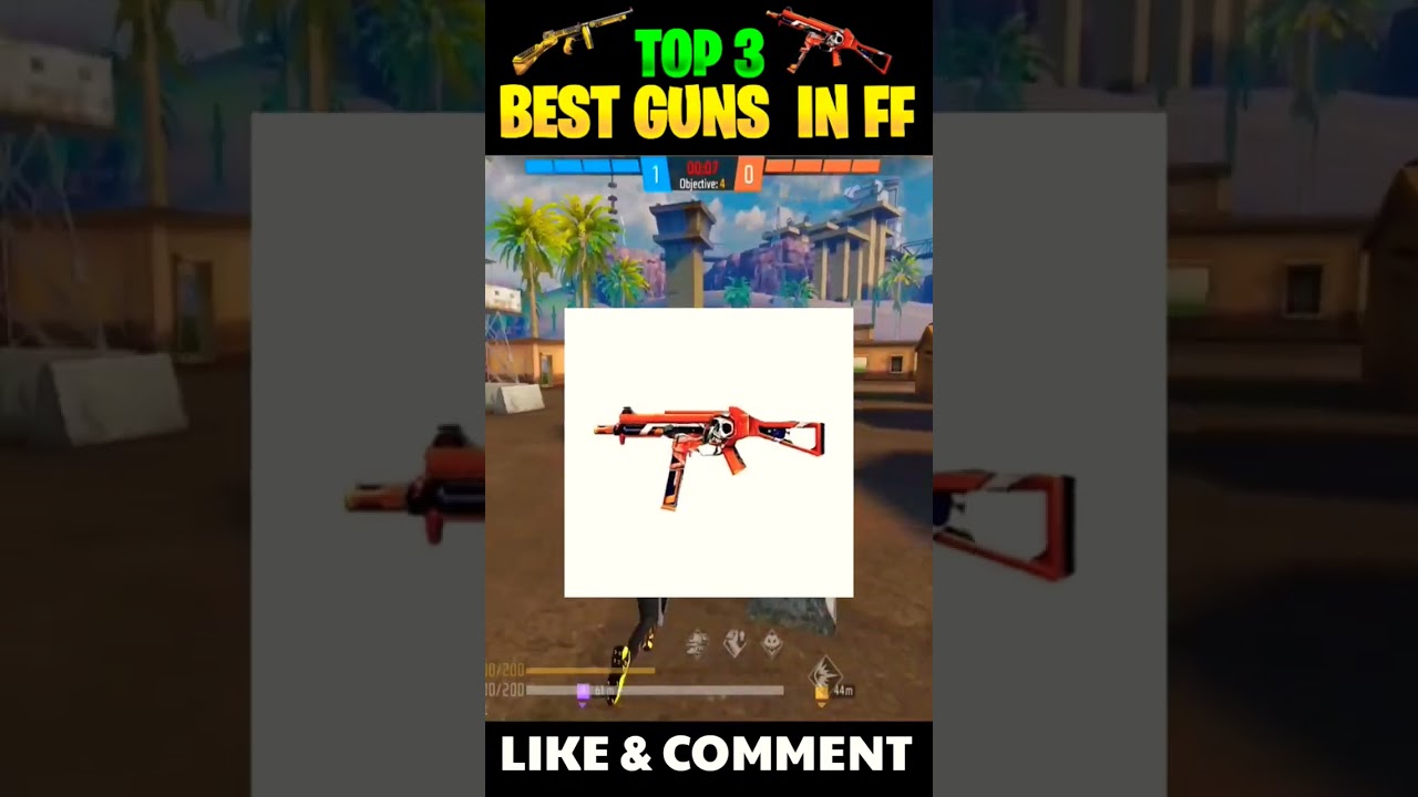 TOP 3 GUNS IN BR RANK 🔥 || Free Fire Top 3 guns #freefire #guns #ffguns