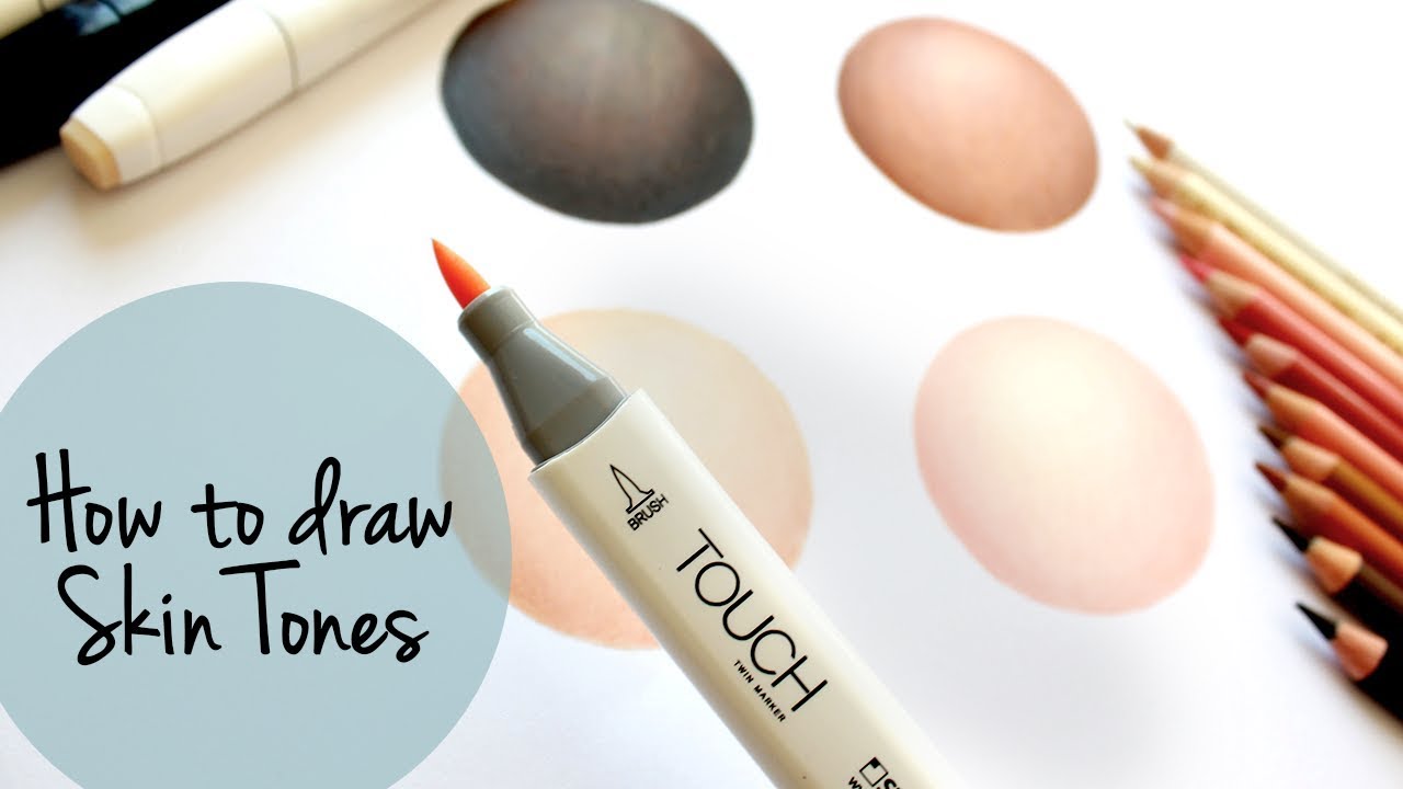 HOW TO DRAW Skin Tones with Coloured Pencils and Markers l Jenni La
