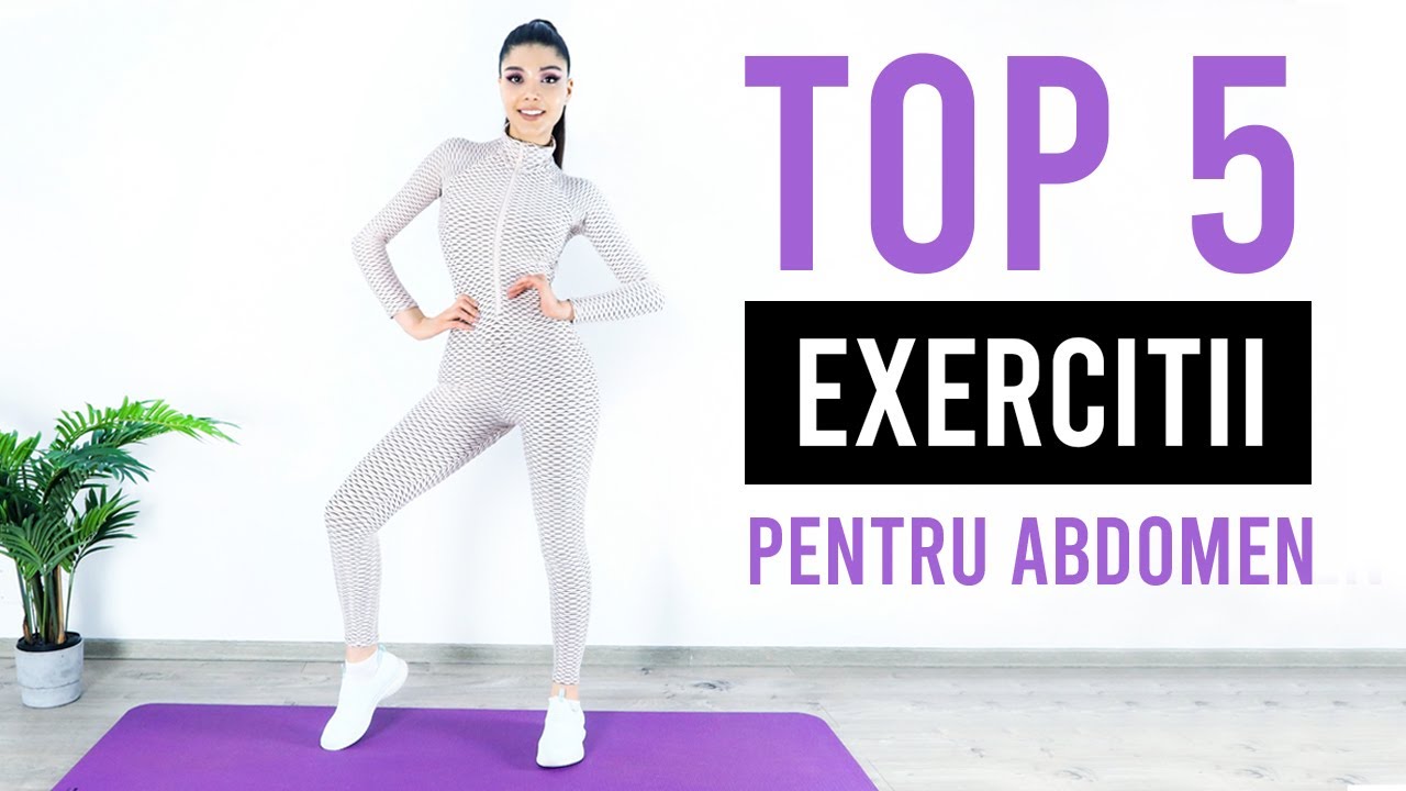 TOP 5 EXERCITII PENTRU UN ABDOMEN PLAT/ ANTRENAMENT ACASA [HD]