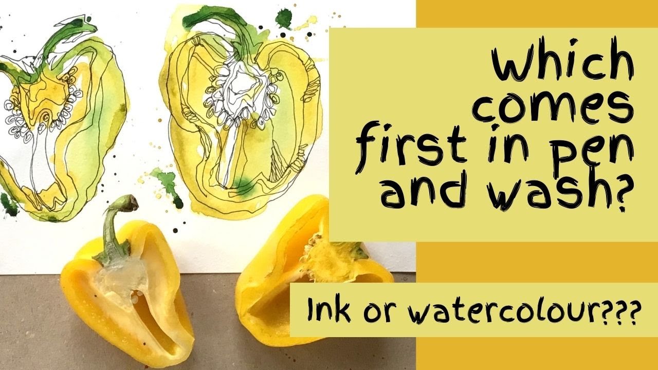 Which comes first in pen and wash? Ink or watercolour??