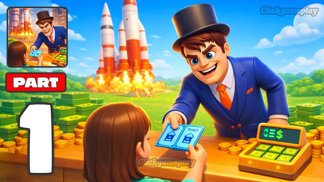 Ticket Rush: Station Idle - Gameplay Walkthrough Part 1 - Send Rockets To Mars (iOS, Android)