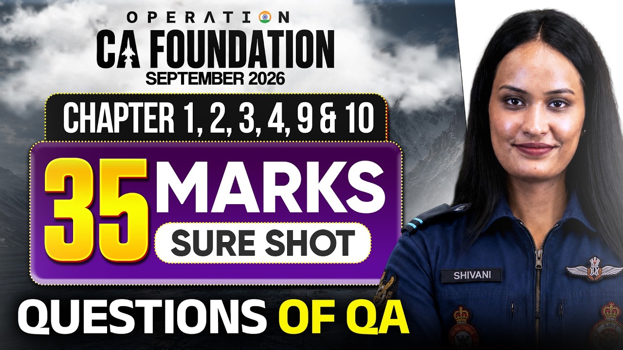 CA Foundation 35 Marks Sure Shot Questions | Quantitative Aptitude | Sep 2026 | CA Shivani Sharma