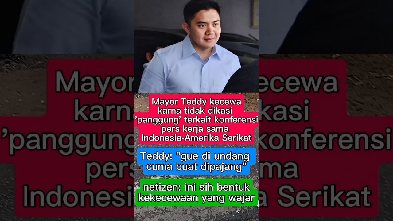 Mayor Teddy Merasa &ldquo;Cuma Dipajang&rdquo; di Konferensi Pers RI&ndash;AS #shorts #viral
