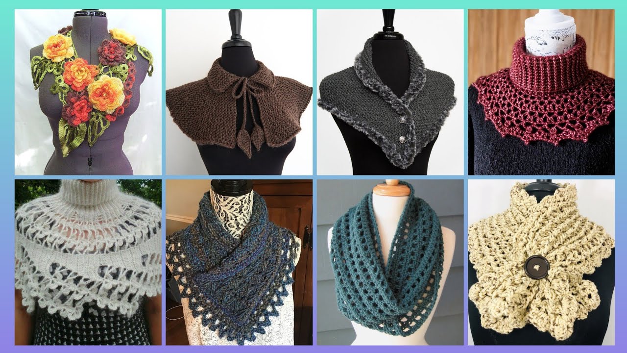 Impressive Elegant outstanding crochet pattern of handmade neck scraft outfits designs ideas
