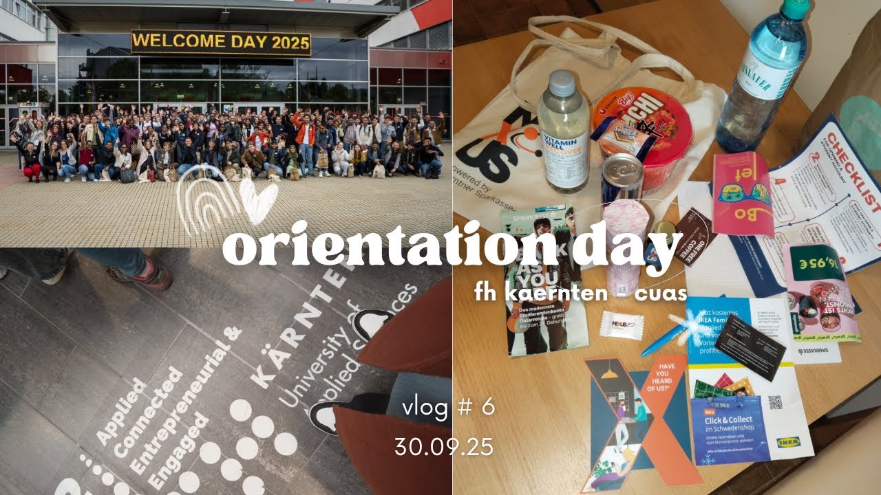 Orientation Day at FH Kärnten (CUAS) 2025 | Rainy Day, Student Welcome Bag & Campus! | vlog 6