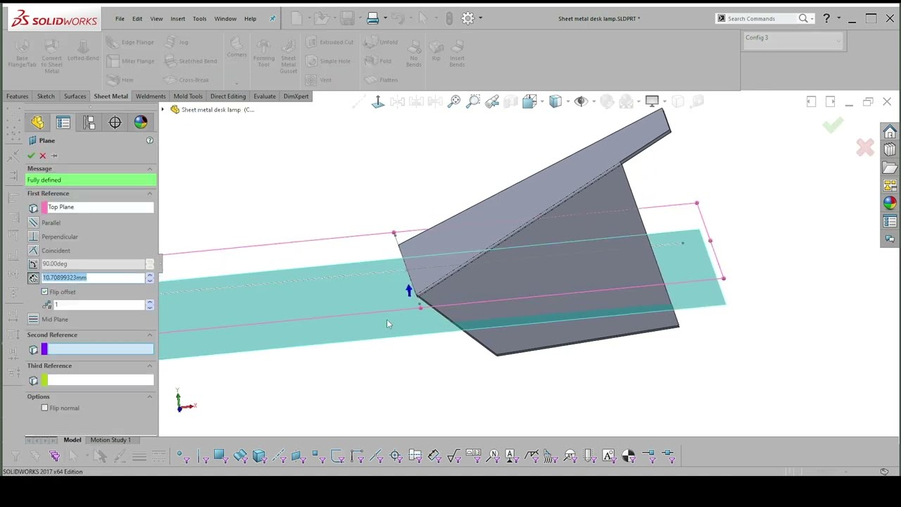 Make it in Solidworks 10.1  - Sheetmetal flanges at unusual angles