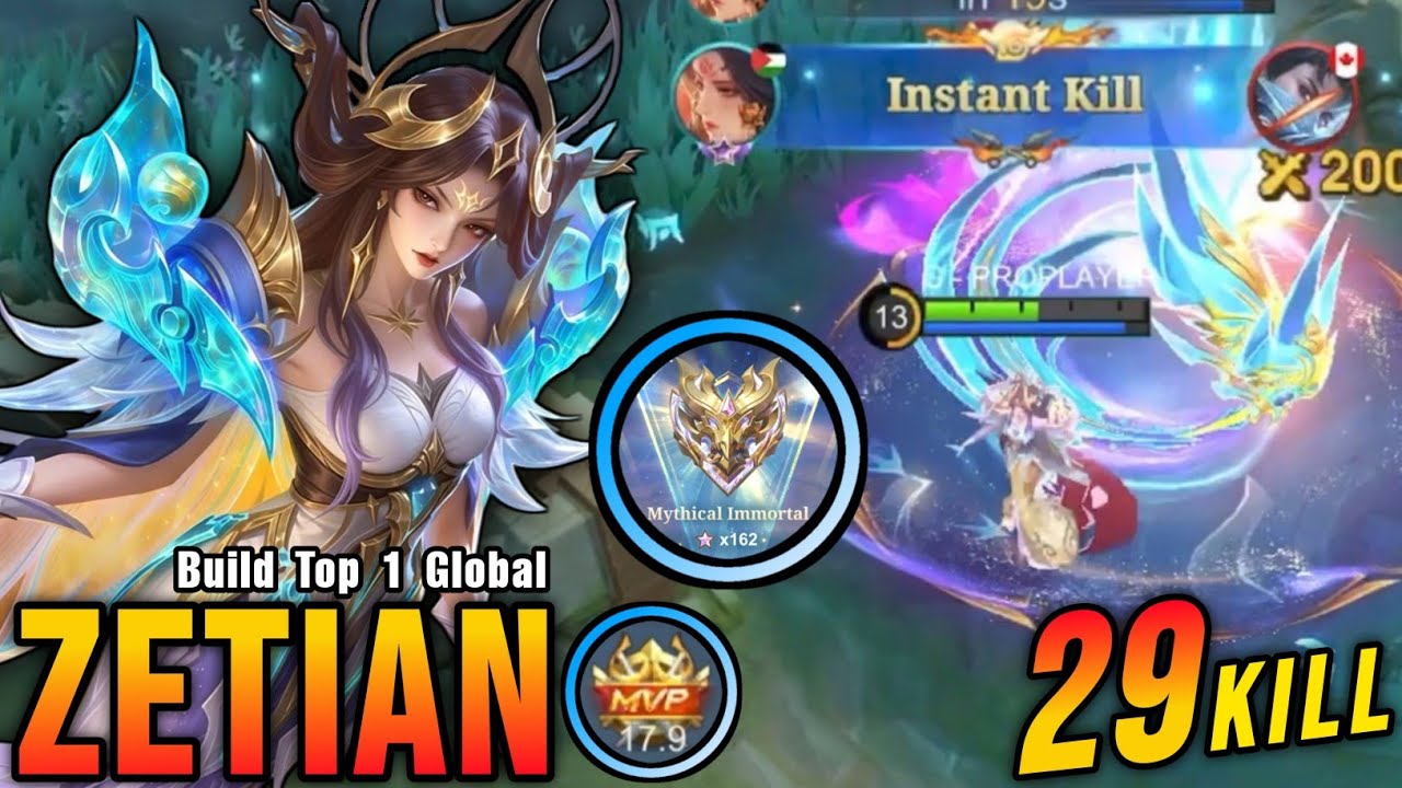 29 Kills No Death!! Zetian MVP 17.9 Points 100% UNSTOPPABLE!! - Build Top 1 Global Zetian ~ MLBB