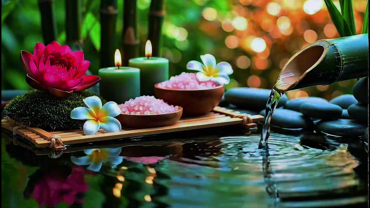 Relaxing Sleep Music with Bamboo Water Sound🌿Insomnia Relief,Calm Anxiety,Stress Relief & Meditation