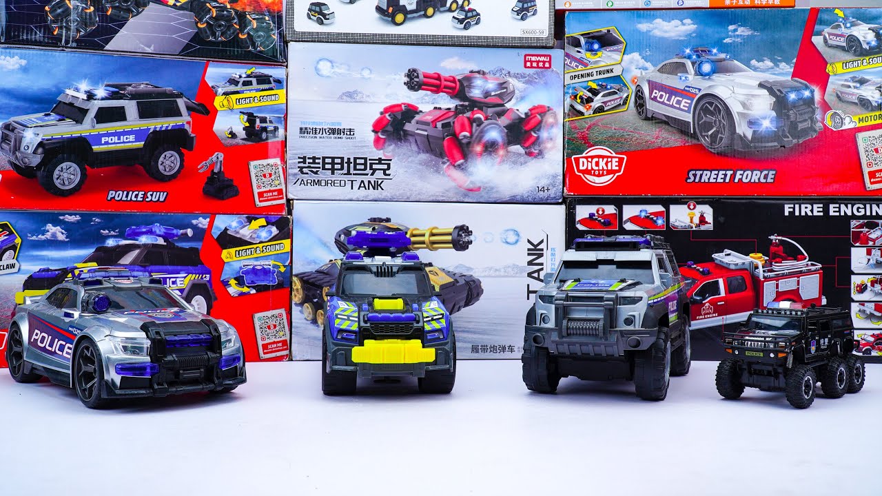 Unboxing RC Police Car, RC Mechanical Dog Toy, Monster Jam Monster Mutt Dalmatian 2.4 GHz