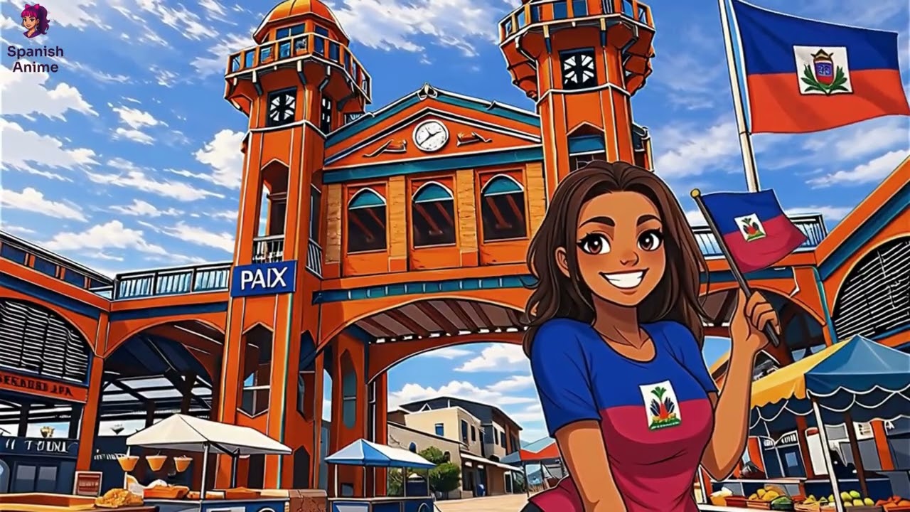 HAITI Marché de Fer Port au Prince Iron Market chill background music by Spanish Anime 15 MINUTES