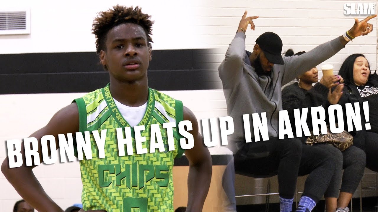 LeBron James Jr. gets HOT in his Hometown with Dad watching! | SLAM Highlights