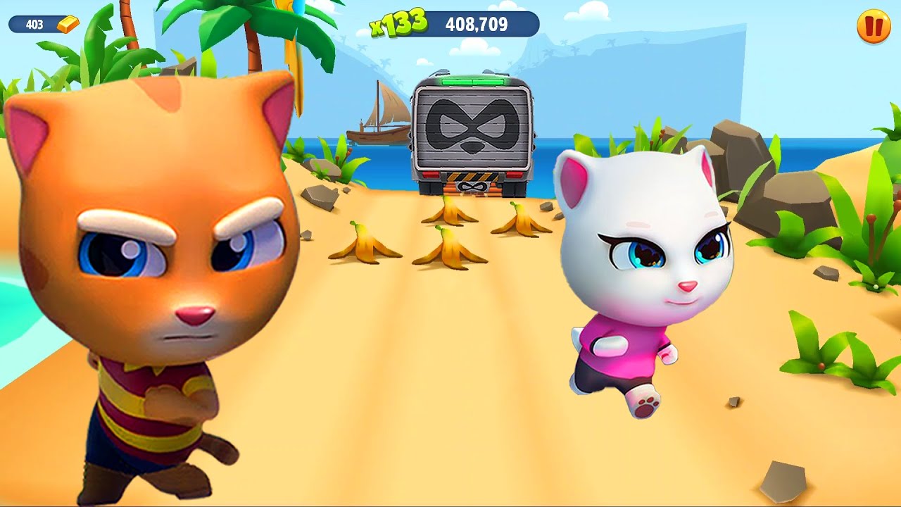 Talking Angela vs Ginger vs Hank vs Boss Raccoon in China City!  - Talking Tom Gold Run 🚀