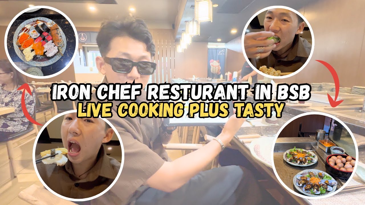 Trying Live cooking food in Iron Chef in Bandar Brunei. 