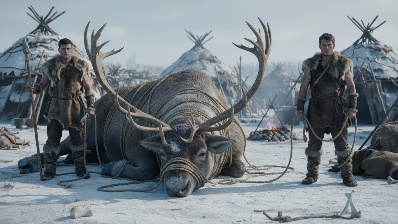 Ice Age Hunter vs Giant Reindeer | Prehistoric Survival Hunt