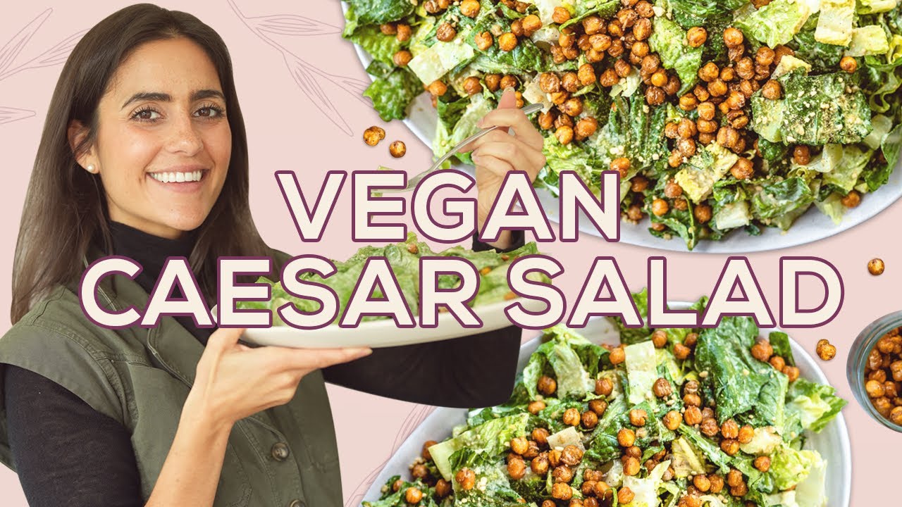 Caesar Salad with Caesar Dressing (Vegan) - Two Spoons