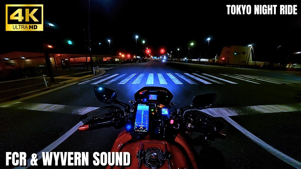 Night Cruise Tokyo Bay | Honda CB1300 V-PER FCR41 & Wyvern Sound [4K 60fps POV ASMR]