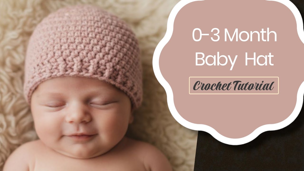 Easy Crochet 0-3 Months Baby Hat Step By Step Tutorial  | Baby Hat Crochet Pattern