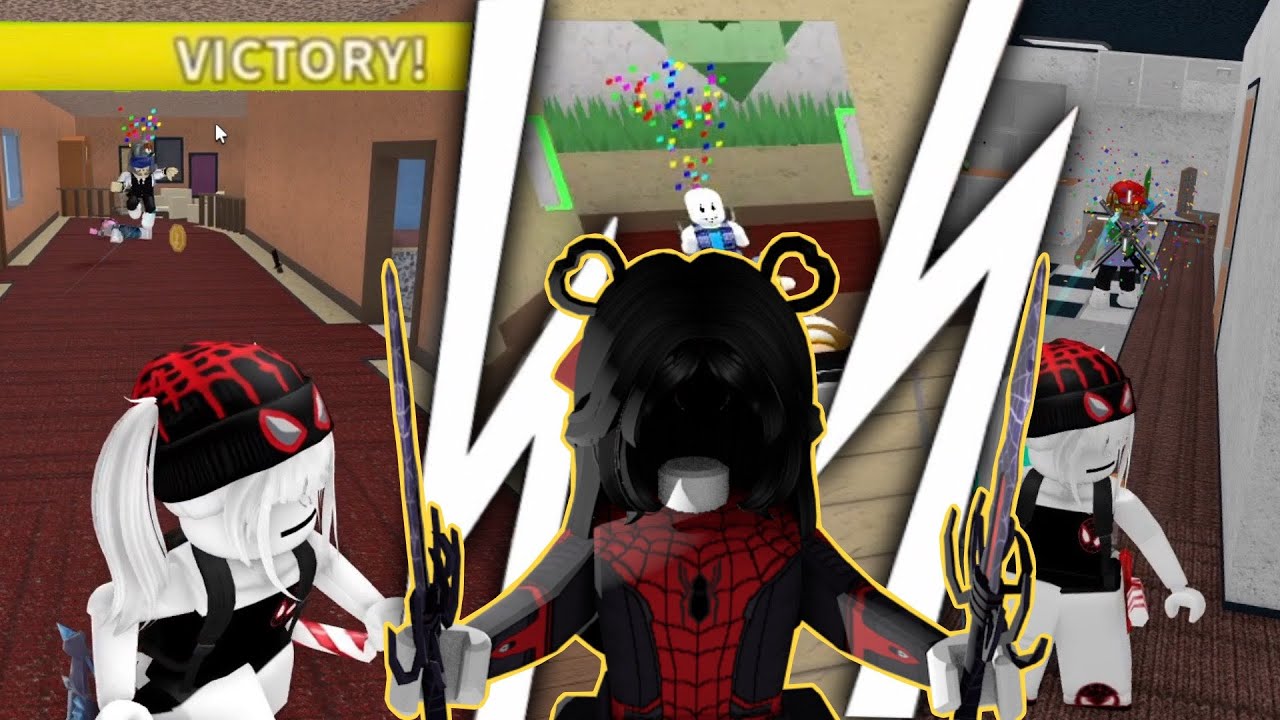 Playing MM2 as SPIDER-WOMAN, All Wins MONTAGE (Murder Mystery 2)